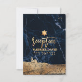 Carte Jerasualem Midnight Blue Marble Mitzvah Réception (Devant)