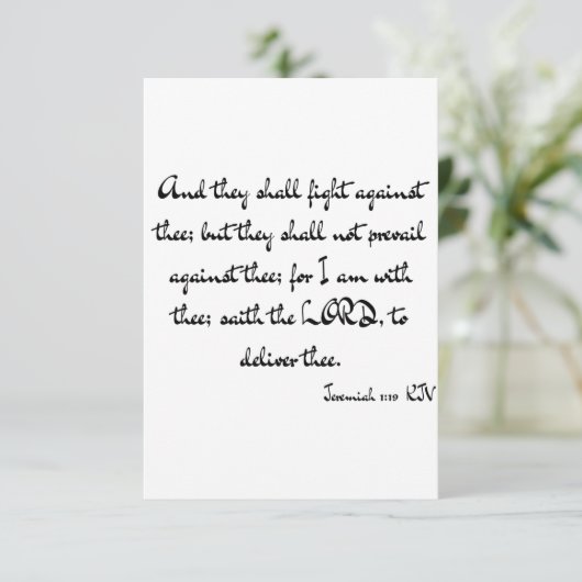 Carte Jeremiah 1:19 KJV Bible Verse Flat Salutation (Debout devant)