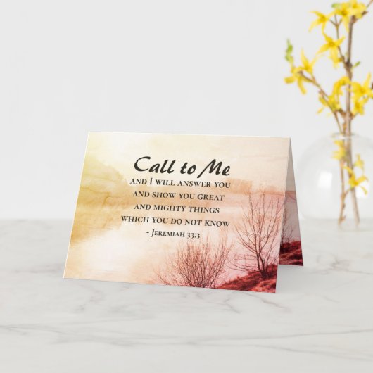 Carte Jeremiah 33:3 Appelez-moi et je vous répondrai (Fleur jaune)