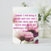 Carte Jeremiah 33:6 KJV Bible Écriture Pic Salutation (Debout devant)