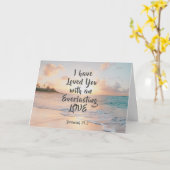 Carte Jérémie 31:3 Je vous ai aimés Bible Ocean Sunset (Fleur jaune)