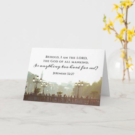 Carte Jérémie 32:27 Est-ce que quelque chose de trop dur (Fleur jaune)