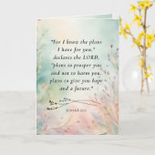 Carte Jérémie personnalisable 29:11 Verse de la Bible (Fleur jaune)