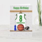 Carte Jersey de basketball blanc et vert (Devant)