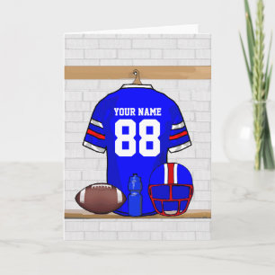 Carte Jersey de football bleu blanc personnalisé