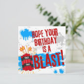 Carte J'espère que ton anniversaire est une explosion (Debout devant)