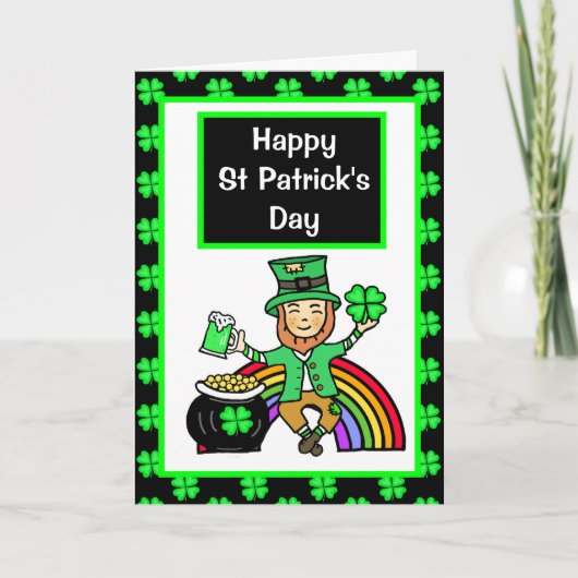 Carte J'espère que tu auras de la chance, Saint Patrick (Devant)