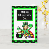 Carte J'espère que tu auras de la chance, Saint Patrick (Fleur jaune)