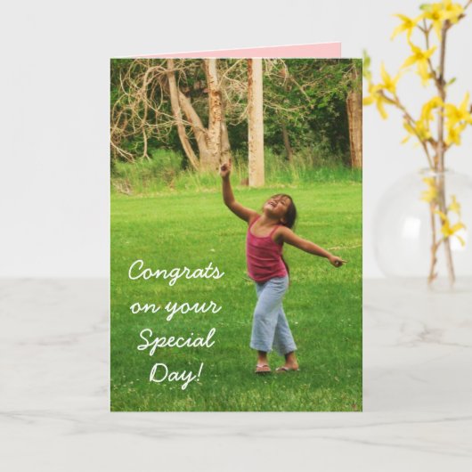 Carte J'espère que tu danses... (Fleur jaune)