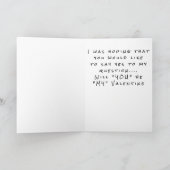 CARTE **J'ESPÈRE QUE TU DIRAS OUI À MA QUESTION** VALENT (Intérieur)