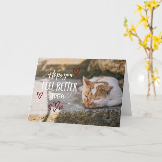 Carte J'Espère Que Vous Vous Sentirez Mieux Bientôt En V (Fleur jaune)