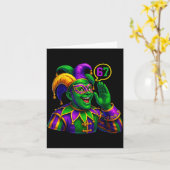 Carte Jester Saying Six Seven 67 6 7 Meme Mardi Gras Fat (Fleur jaune)