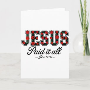 Carte Jésus a tout payé Boho Floral Roses Biblique Chrét