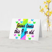 CARTE JÉSUS AIME CETTE FILLE CHRÉTIENNE DE 9 ANS (Fleur jaune)