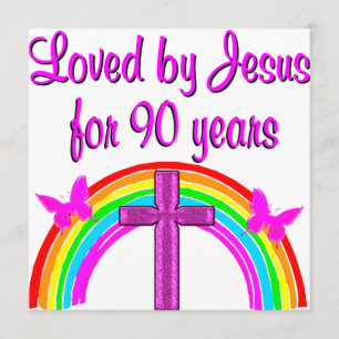 CARTE JÉSUS AIMER 90ÈME ANNIVERSAIRE