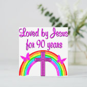 CARTE JÉSUS AIMER 90ÈME ANNIVERSAIRE (Debout devant)