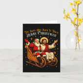 Carte Jesus And Santa The Boys Are Back In Town Funny Ch (Fleur jaune)