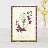 Carte Jesus Angels de la première communion cathol (Fleur jaune)