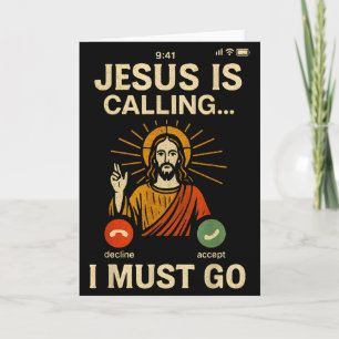 Carte Jésus Appelle Je Dois Aller Rétro Foi Chrétienne V