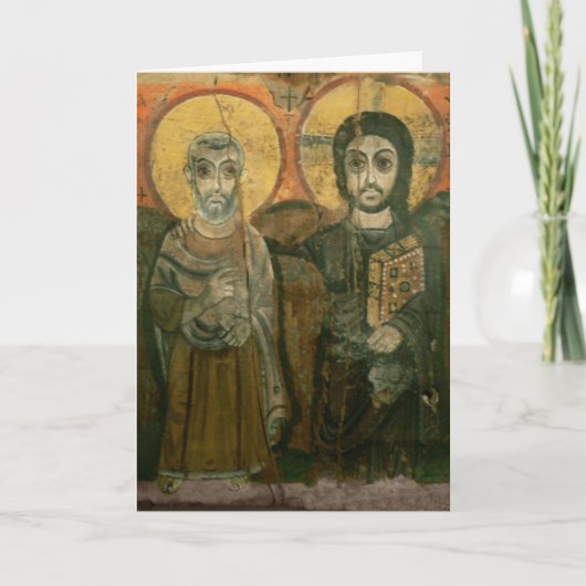 Carte Jésus avec Abbot Coptic Icon (Devant)