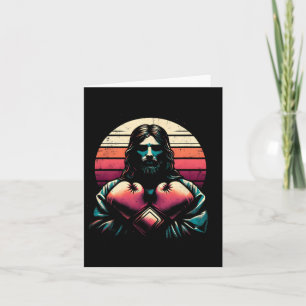 Carte Jésus avec des gants de boxe - Drôle religion chré