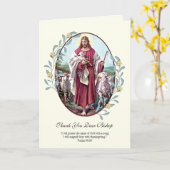Carte Jésus Bon Pasteur Evêque Encouragement (Fleur jaune)