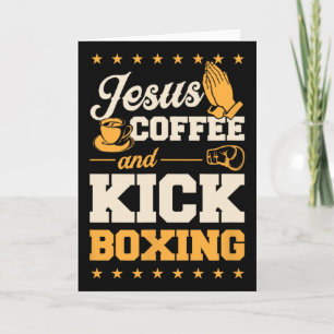 Carte Jésus Café Et Kickboxing Drôle Mignon Chrétien K