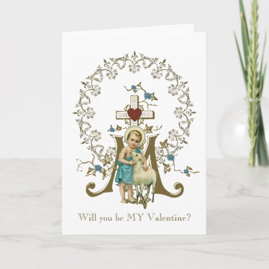 Carte Jésus catholique avec agneau Marian Croix religieu (Devant)