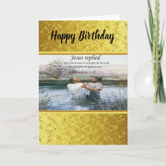 Carte Jésus Christ Baptême image deux (Devant)