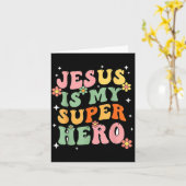 Carte Jésus-Christ est mon super-héros Jésus vous aime d (Fleur jaune)