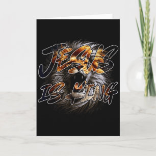 Carte Jésus Christ Est Roi Avec Lion De Juda Qui Frappe