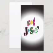 Carte Jésus Christ Religieux Noir Oval Abstrait (Devant / Derrière)