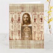 Carte Jésus-Christ Suaire de Turin Saint-Face (Fleur jaune)