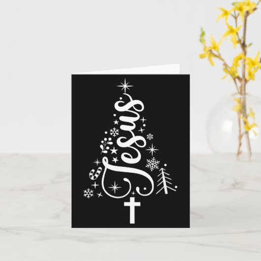 Carte Jesus Christmas Tree Bible Verse  (Fleur jaune)