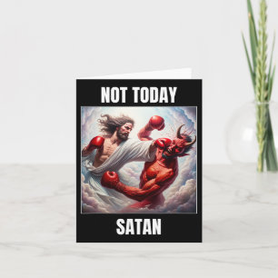 Carte Jésus Contre Satan Dans Un Match De Boxe - Pas Auj