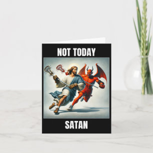 Carte Jésus Contre Satan Jouer À La Crosse - Pas Aujourd