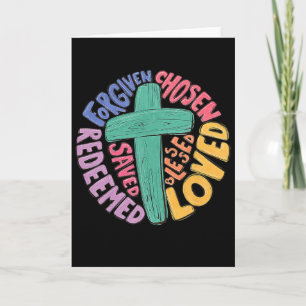Carte Jésus Croix Pardonne Choisi Aimé Racheté Christi