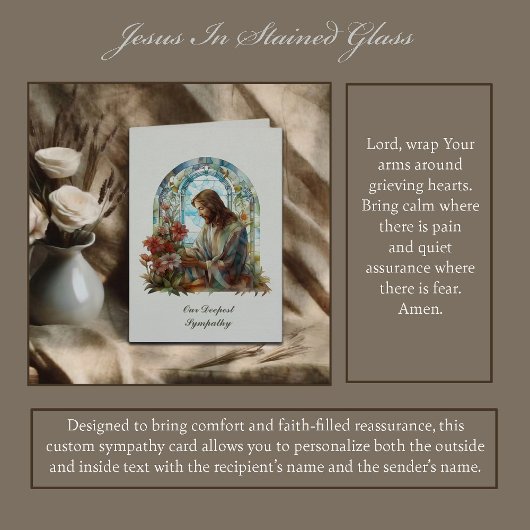 Carte Jésus dans la sympathie des vitraux
