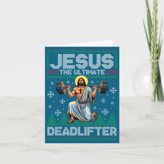 Carte Jesus Deadlifter Chrétien Gym Ugly Conception de l (Devant)