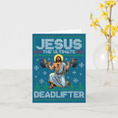 Carte Jesus Deadlifter Chrétien Gym Ugly Conception de l (Fleur jaune)