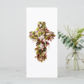 Carte Jésus dimanche de Pâques Croix de fleurs (Debout devant)