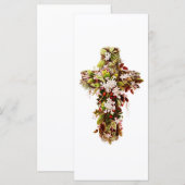 Carte Jésus dimanche de Pâques Croix de fleurs (Devant / Derrière)