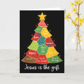 Carte Jésus Est Le Cadeau de Noël Patchwork Arbre Ecritu (Fleur jaune)