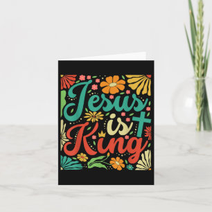 Carte Jésus Est Le Roi Fleurs Boho Vintage Christian Gog