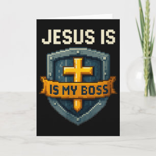Carte Jésus Est Mon Patron Bouclier Chrétien Super-héros