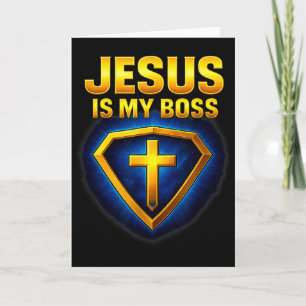 Carte Jésus est mon patron Bouclier chrétien Super-héros