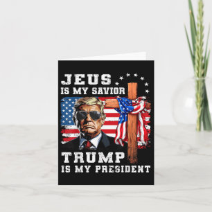 Carte Jésus Est Mon Sauveur Trump Est Mon Drapeau Du Pré