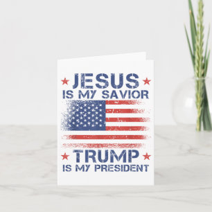 Carte Jésus Est Mon Sauveur Trump Est Mon Président Retr