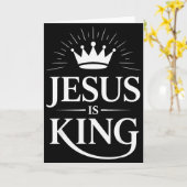 Carte Jésus est roi chrétien (Fleur jaune)