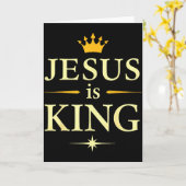 Carte Jésus est Roi _ Conception de foi chrétienne  (Fleur jaune)